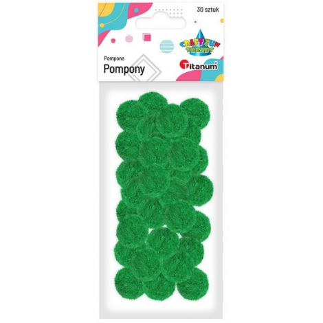 Pompony kreatywne Titanum 2.5cm Zielone, 50szt